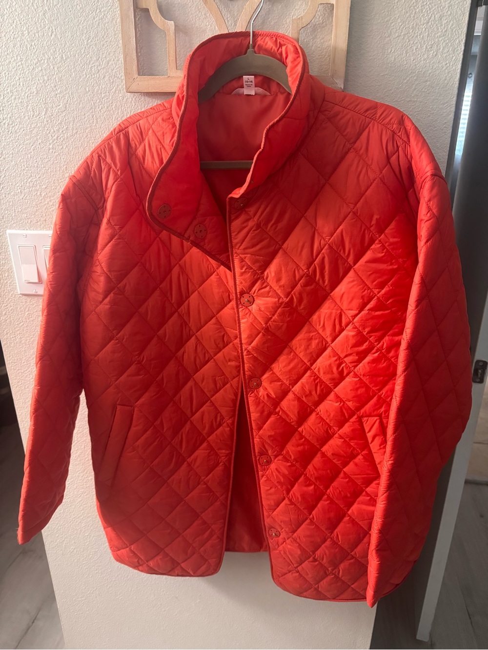 Time and Tru Quilted Orange Jacket